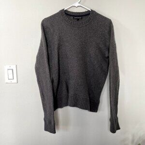 Banana Republic gray italian yarn knit crewneck sweater warm merino wool size L